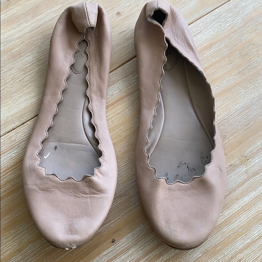 Chloe Lauren Scalloped Ballet Flats 38.5